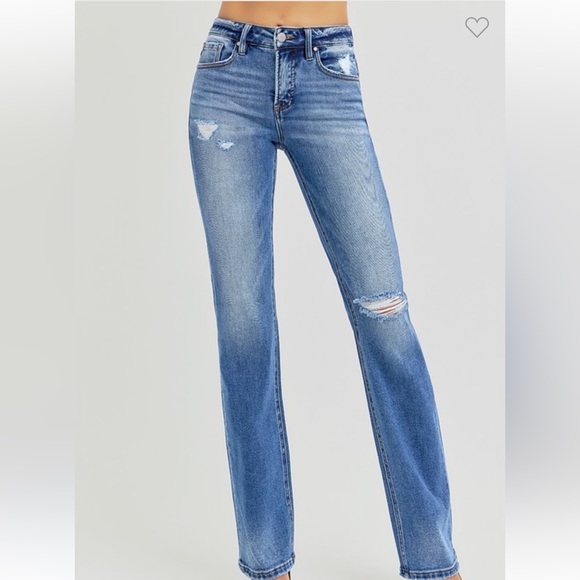 Risen High Rise Tummy Control Straight Leg jeans NWT - Picture 1 of 4